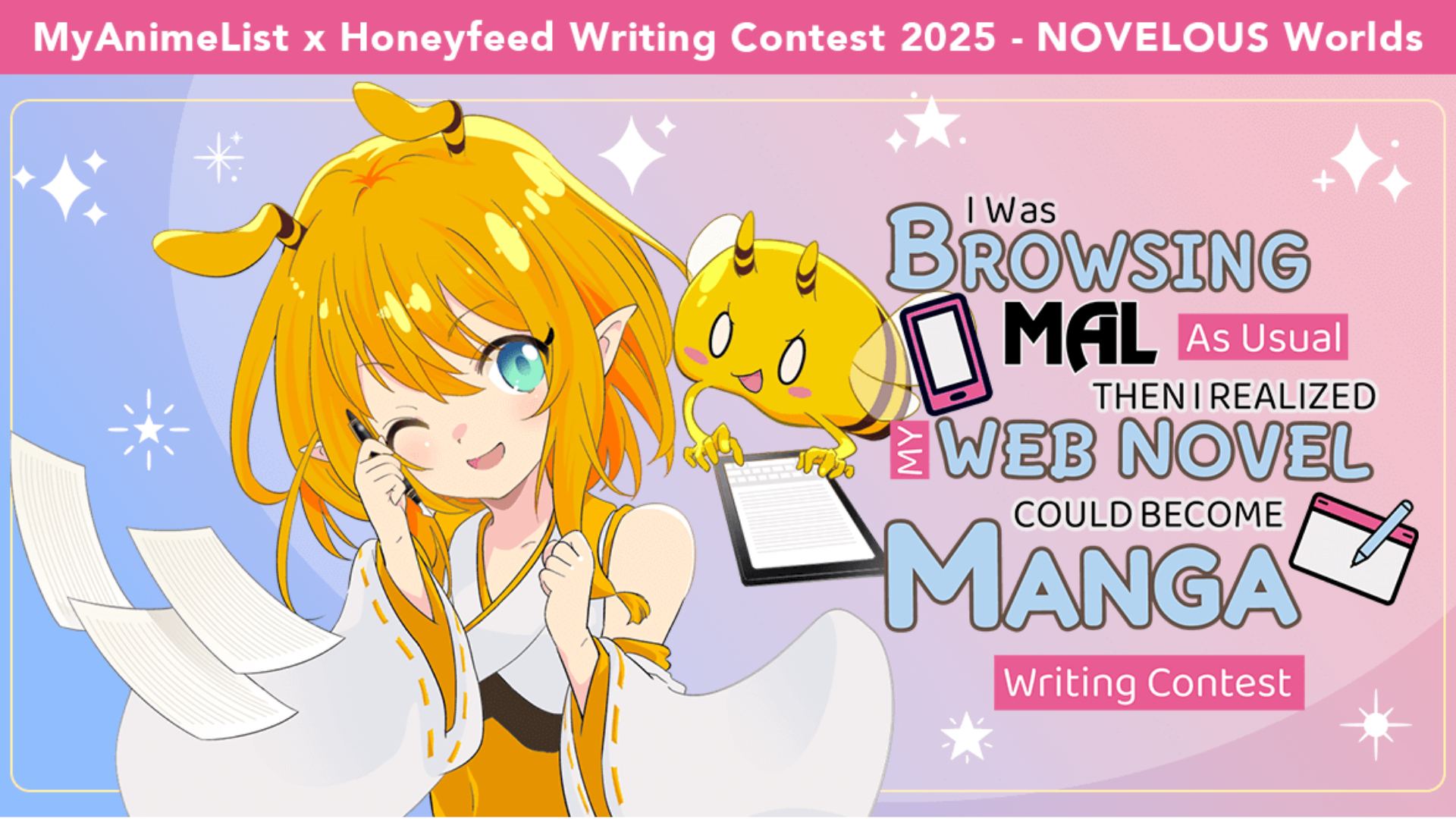 MyAnimeList and Honeyfeed Announce International Web Novel Writing Contest