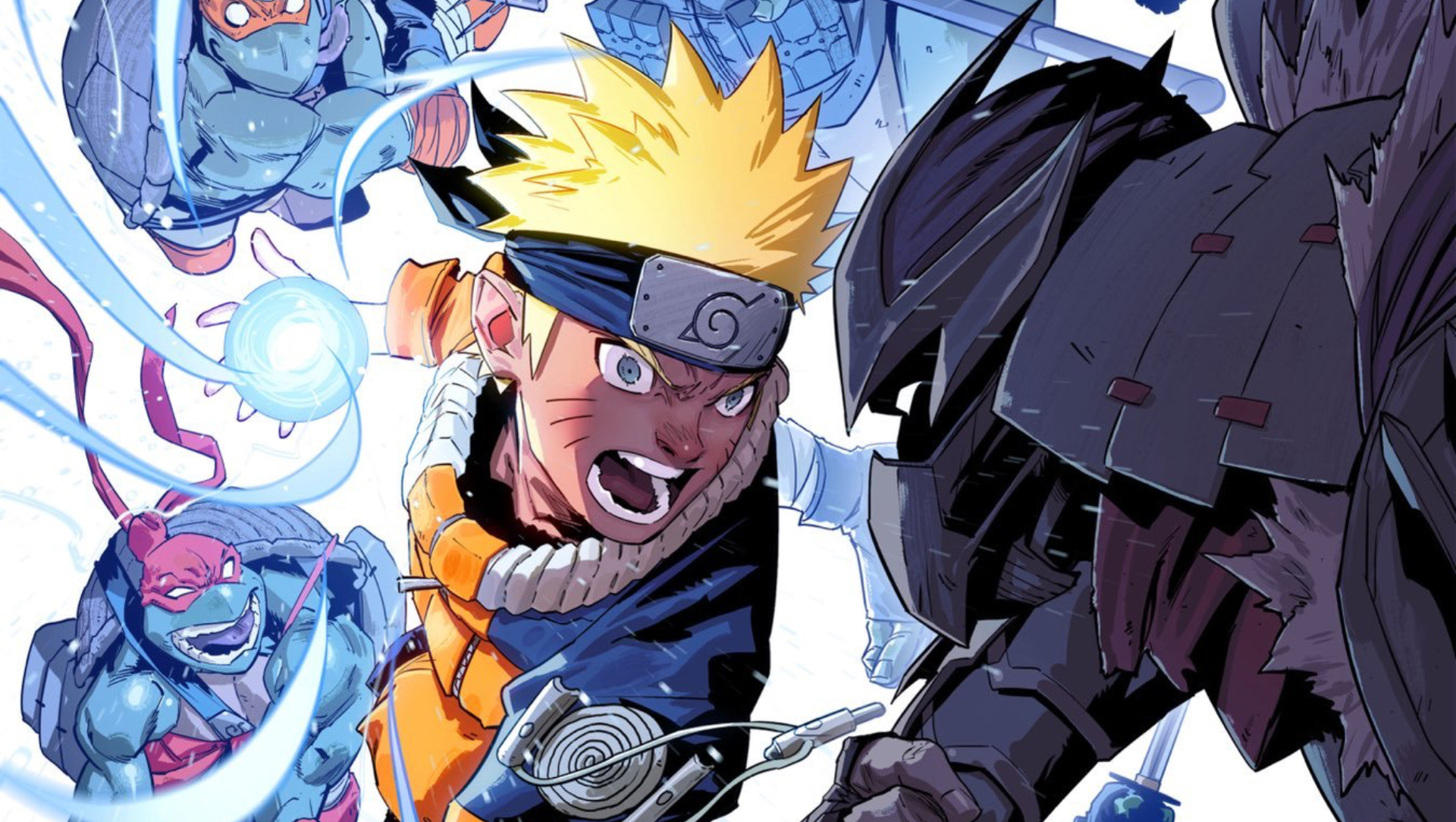 Naruto and the Teenage Mutant Ninja Turtles Face Shredder in Final Naruto x TMNT Issue Cover