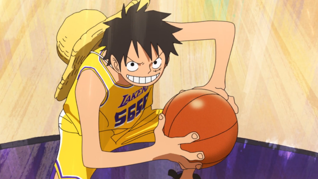 Luffy Plays Basketball Against the Navy in New One Piece x The Lakers Short Anime