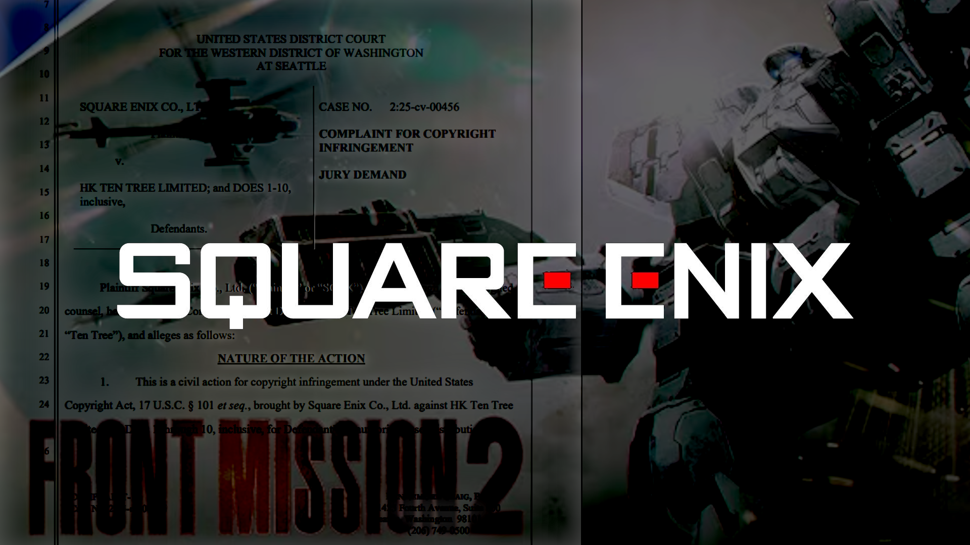 Popular Game Developer Square Enix Files Lawsuit Over Front Mission Copyright Infringement